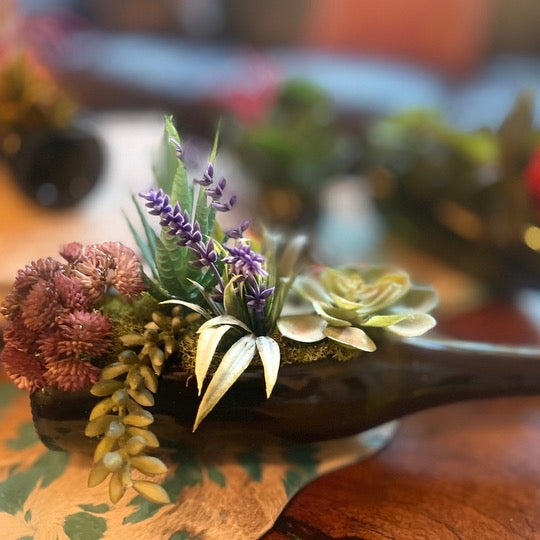 Succulent Wine Bottle