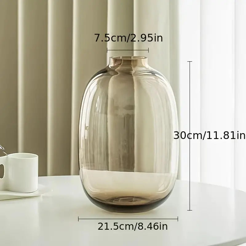 GLASS AMBER VASE