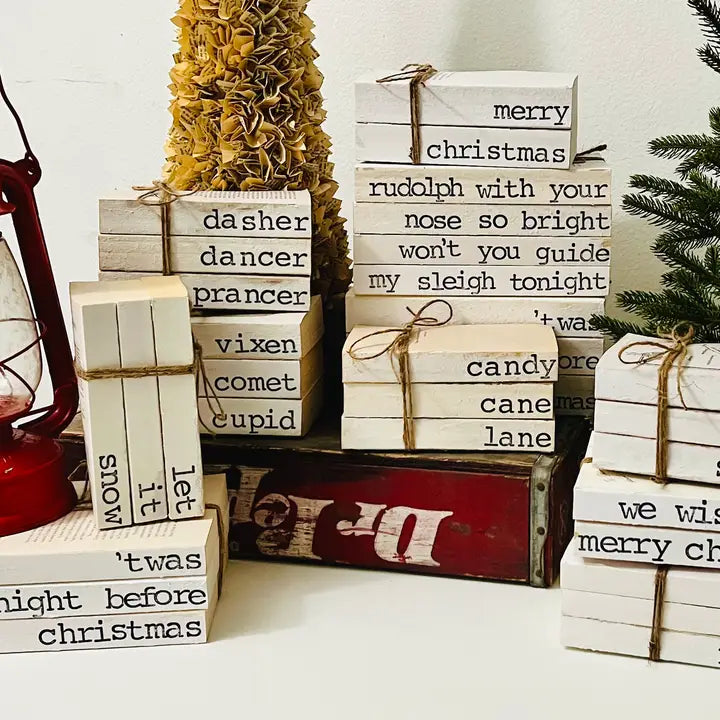 WE WISH YOU A MERRY CHRISTMAS BOOK STACK