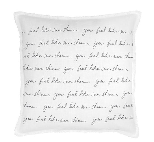 Face to Face Euro Pillow - You Feel Like Sunshine