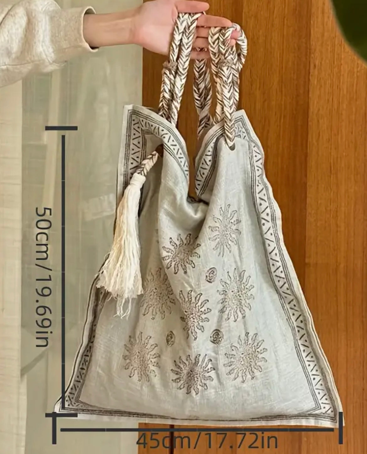 Bohemian Square Crossbody Bag Large Capacity