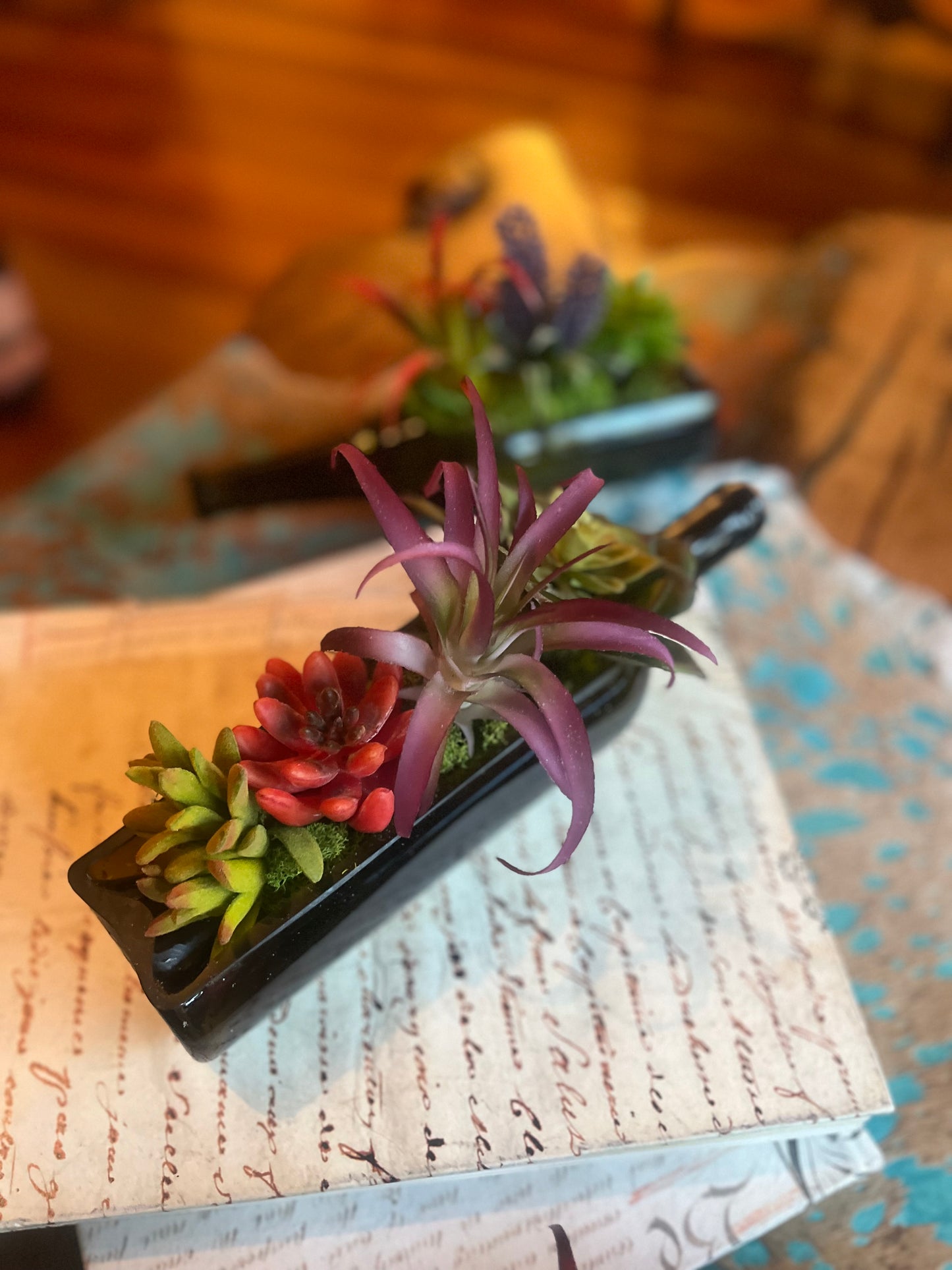Succulent Wine Bottle