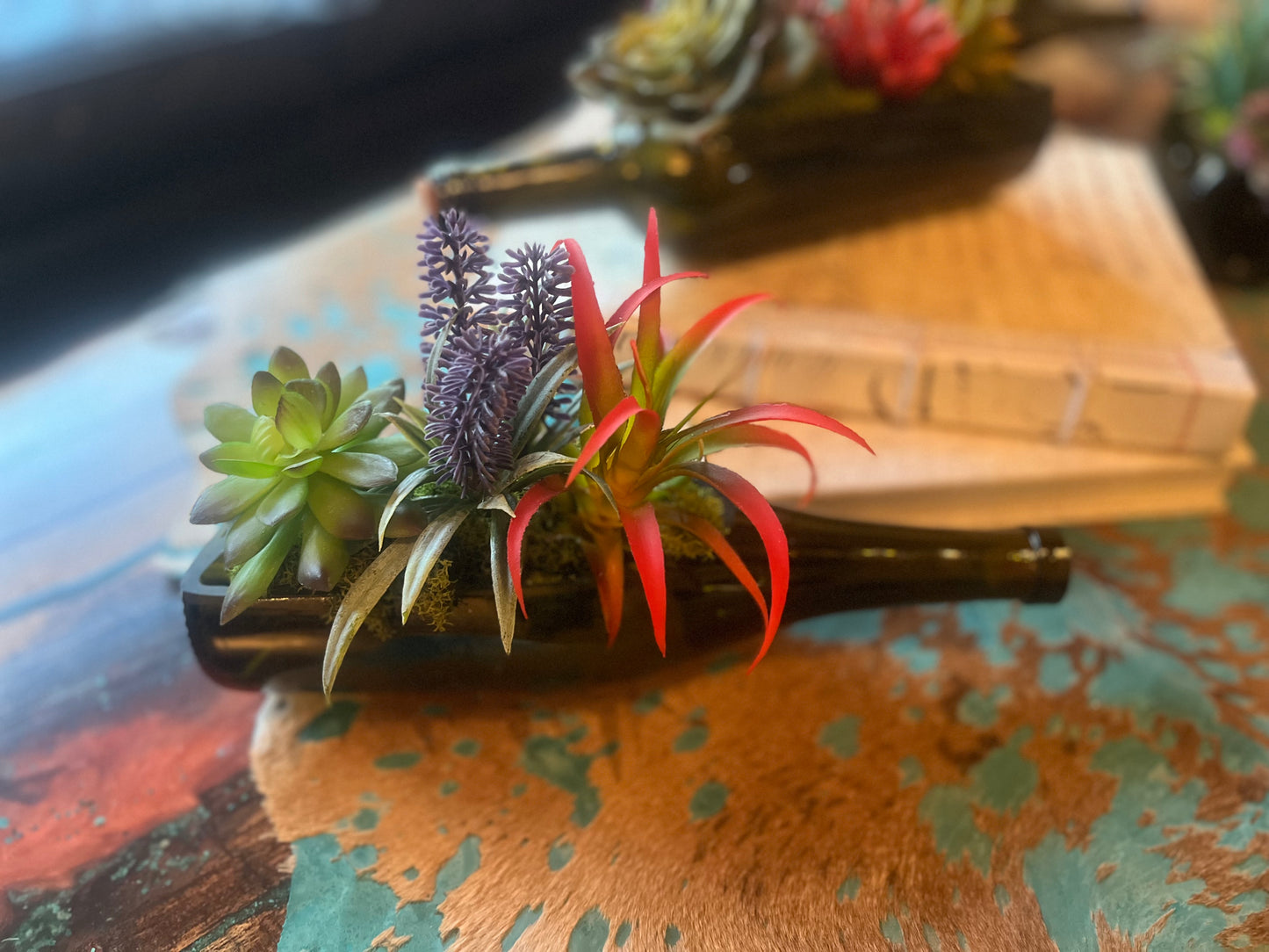 Succulent Wine Bottle