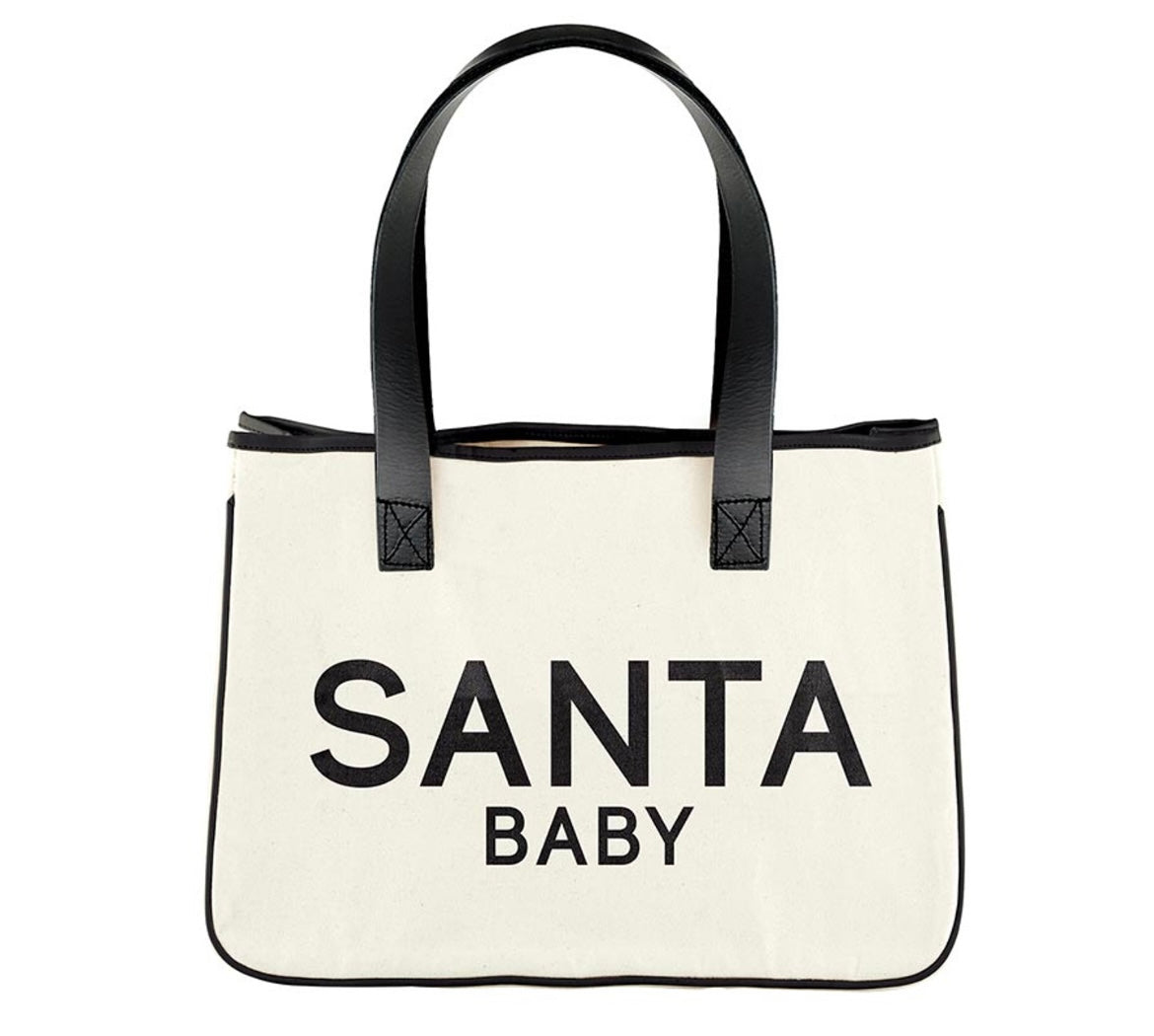 MINI HOLIDAY CANVAS TOTE - SANTA BABY