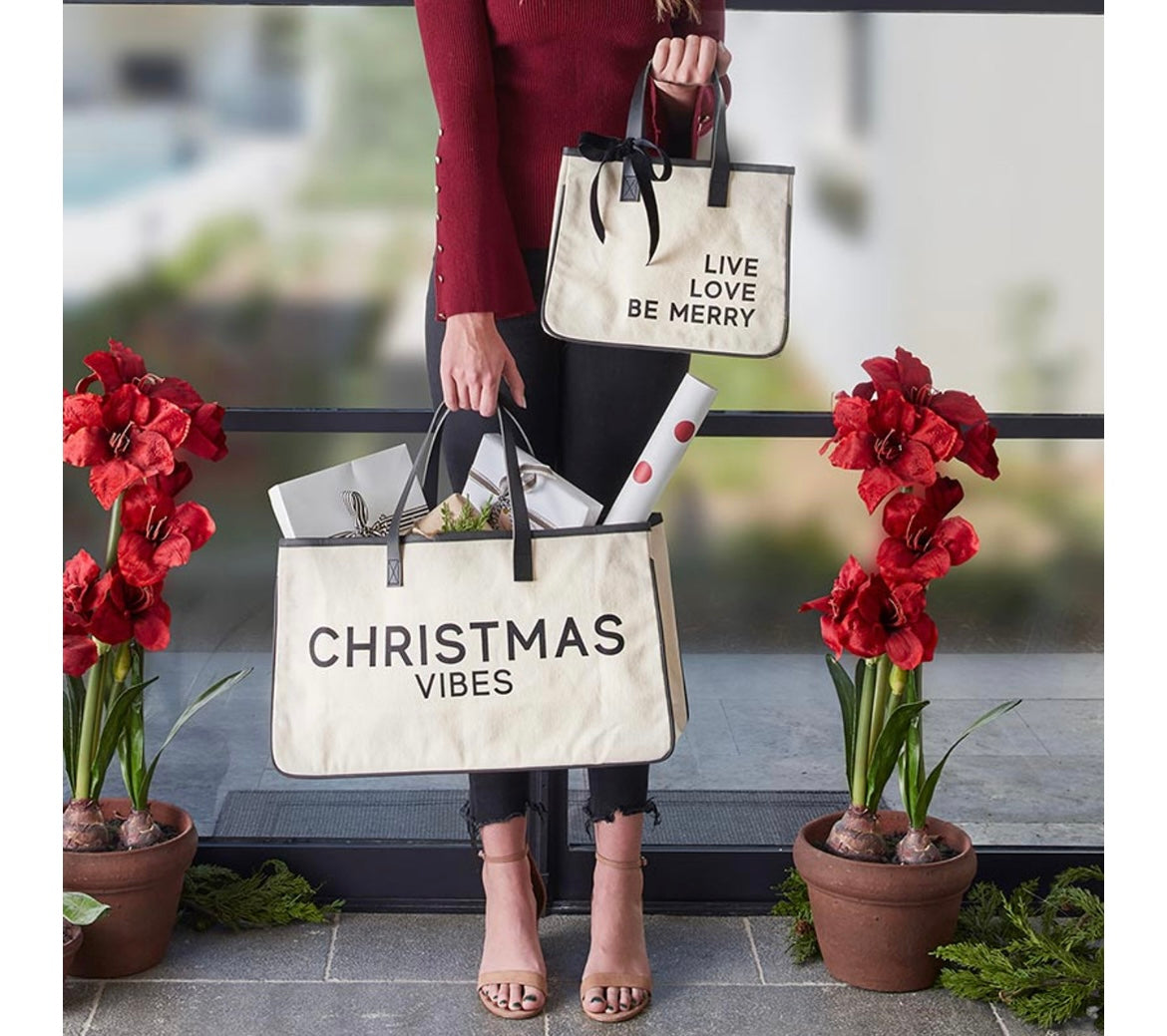 HOLIDAY CANVAS TOTE - CHRISTMAS VIBES