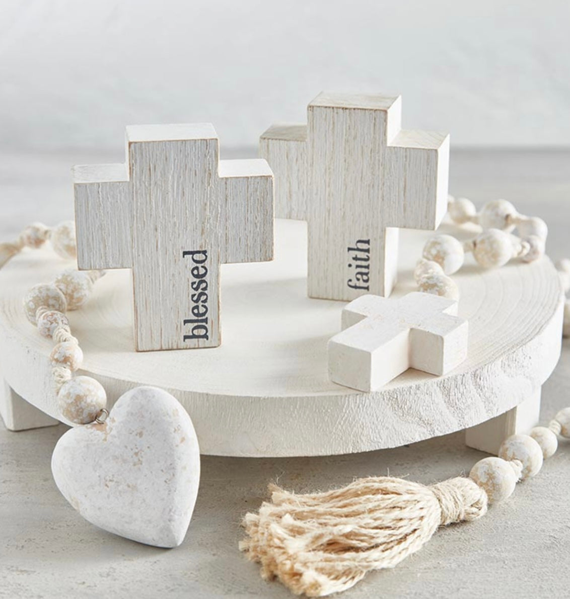 WOOD BEAD HEART GARLAND
