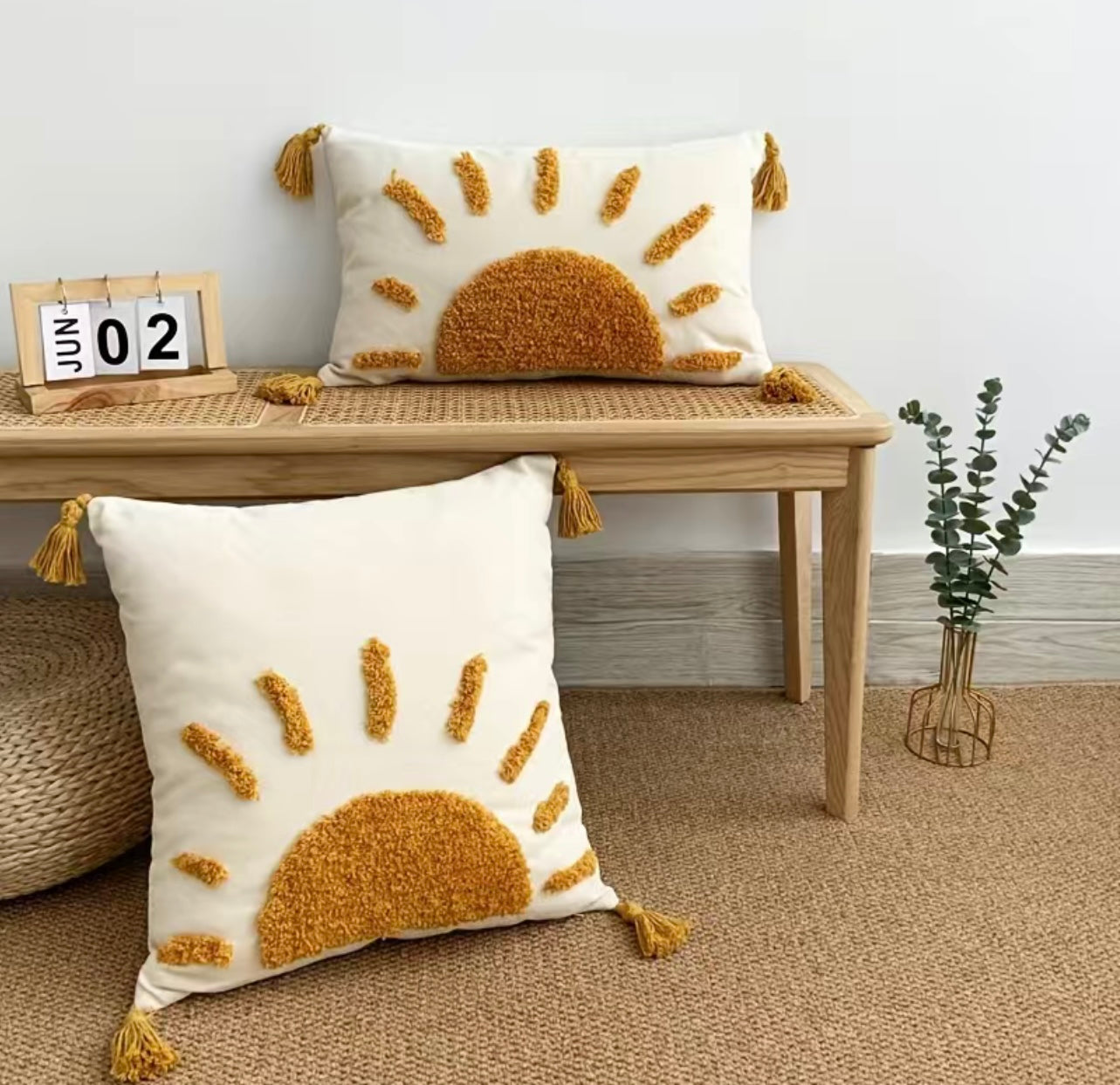 Rising Sun square throw pillow