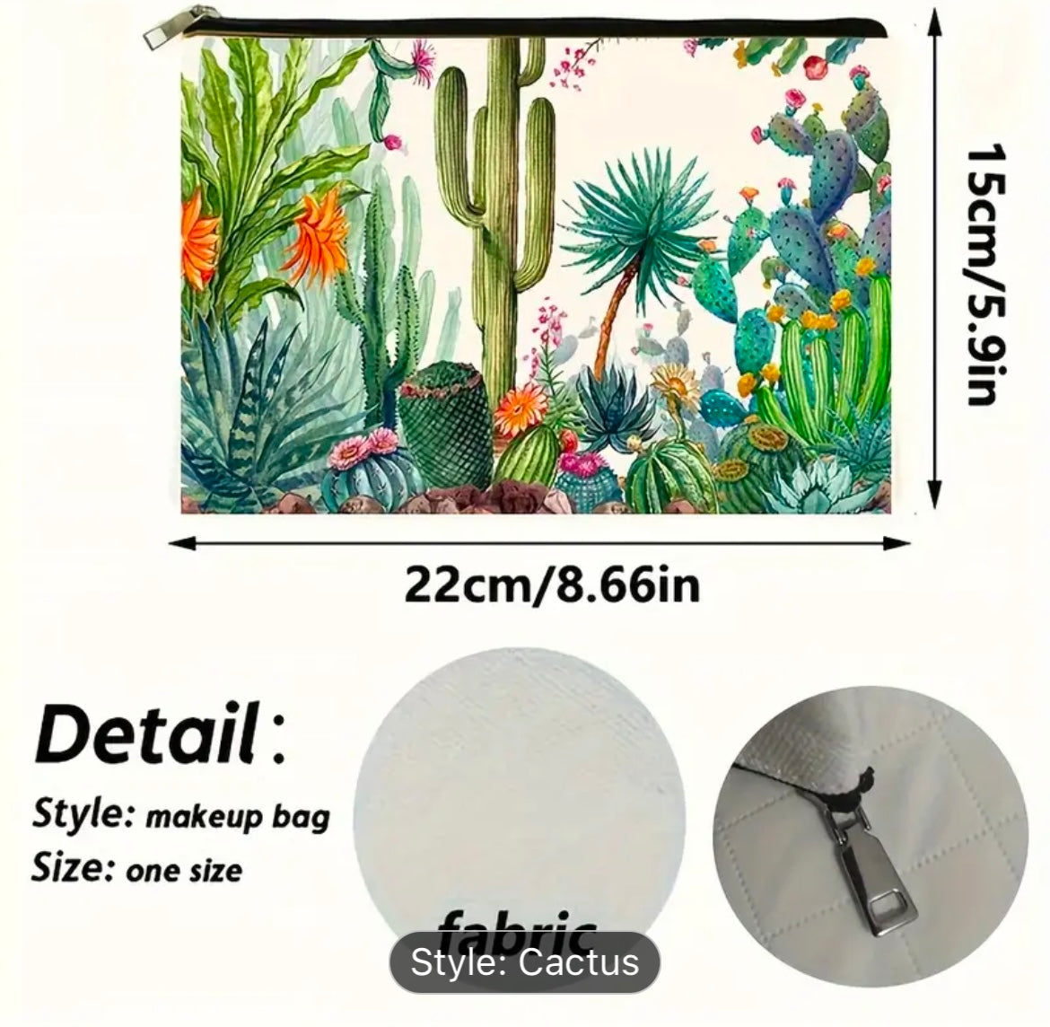 Themed Lined Cosmetic Bags