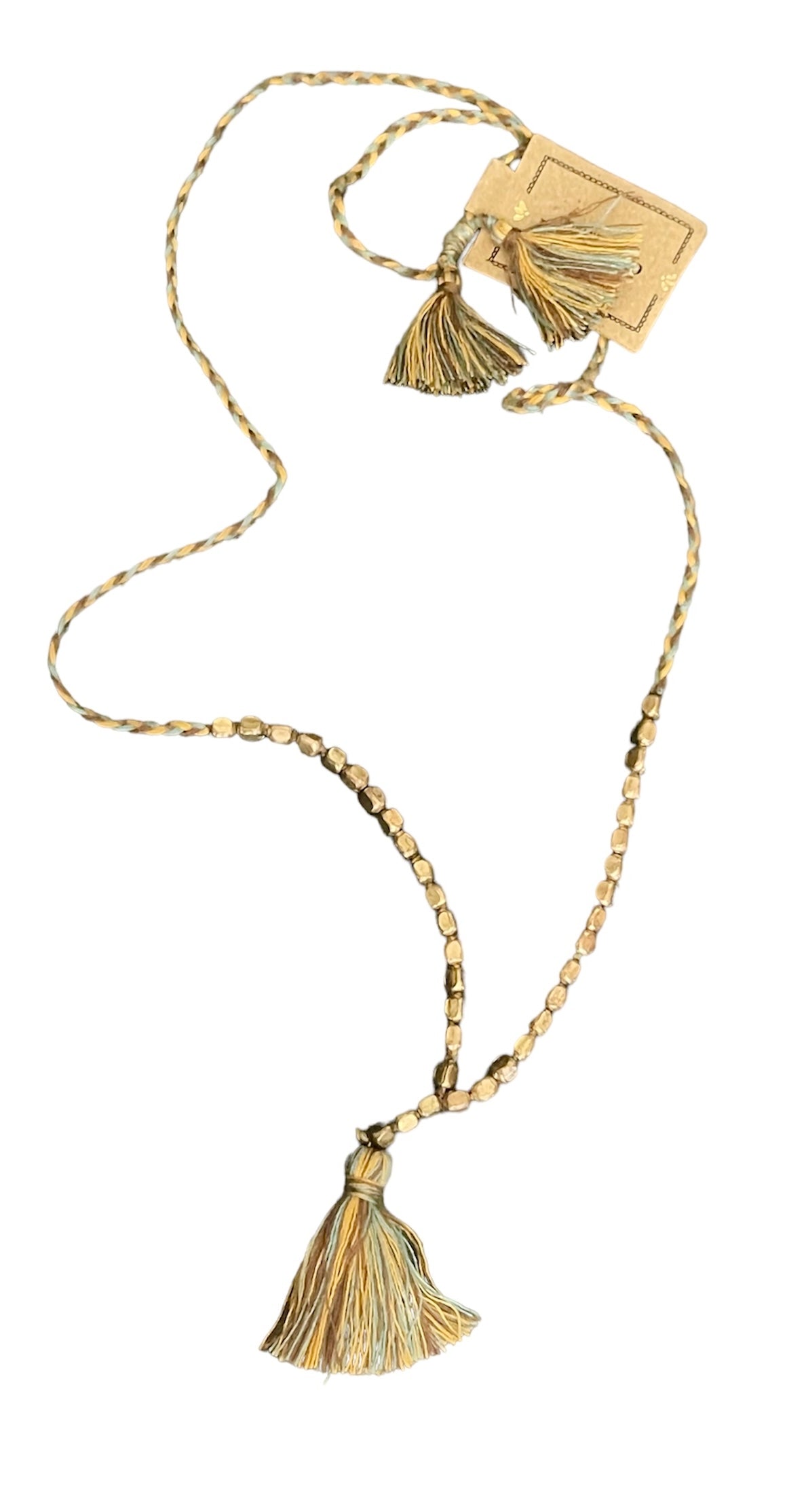LEON NECKLACE WITH BEADS COTTON TASSEL