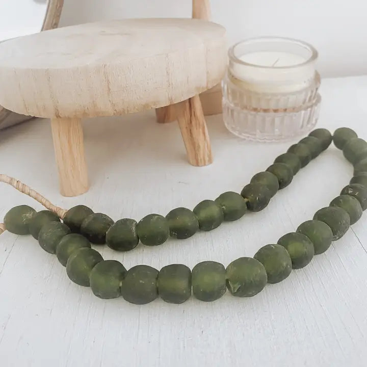 OLIVE GREEN SEA GLASS GARLAND