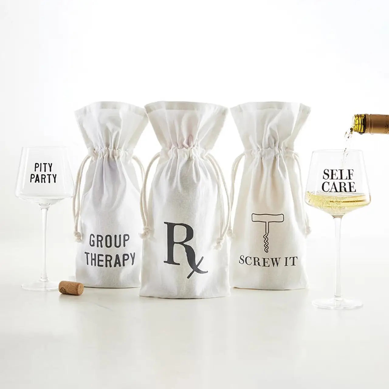 Face To Face Muslin Wine Bag - Rxprescription