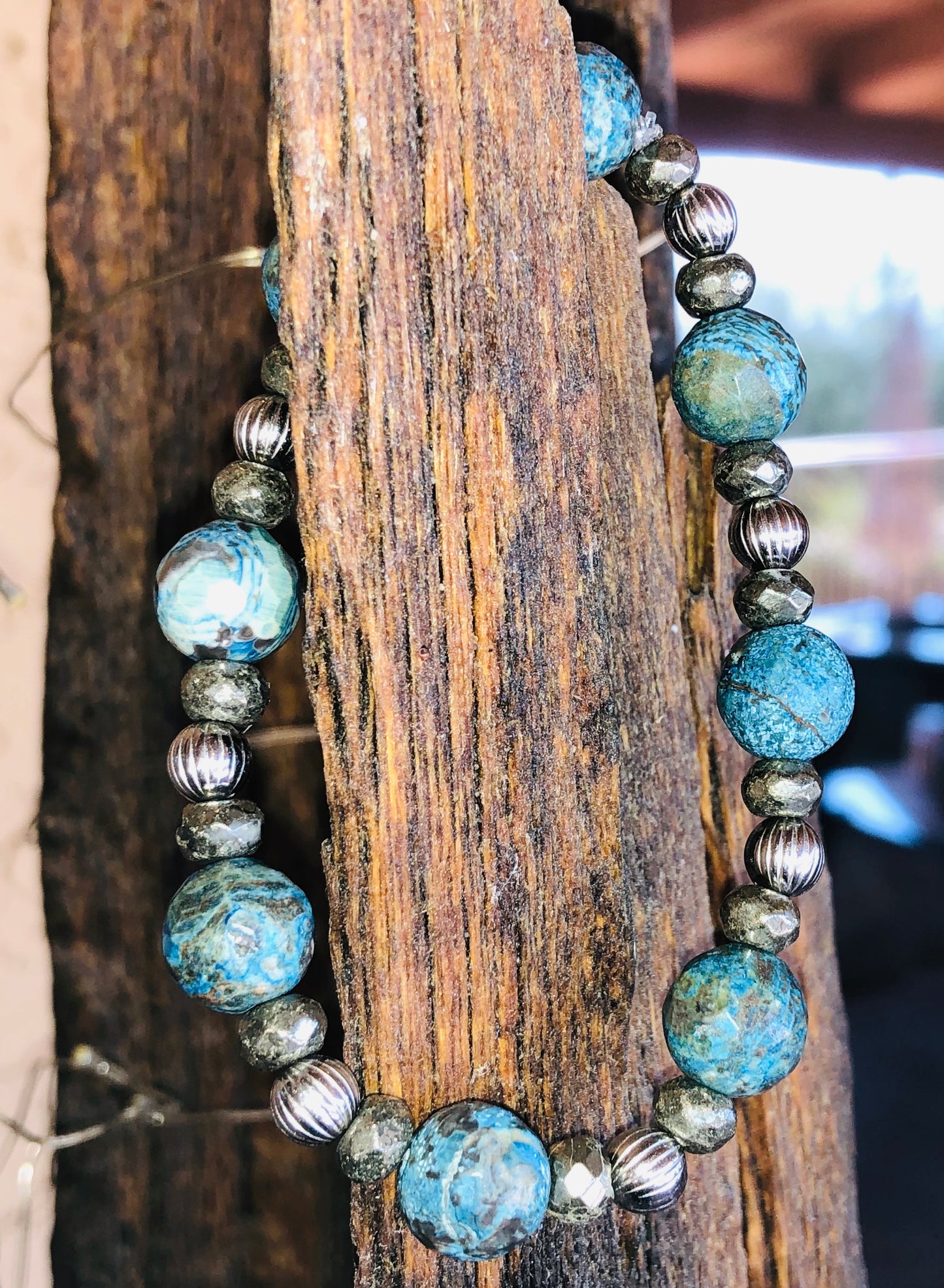 BLUE TURQUOISE AND BROWN STONE
