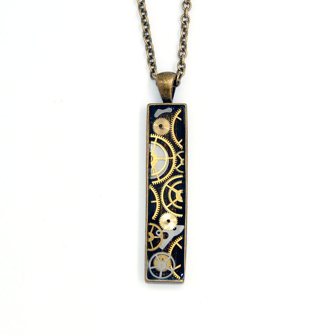 LONG RECTANGLE NECKLACE - THE IRON ANGEL (SRB)