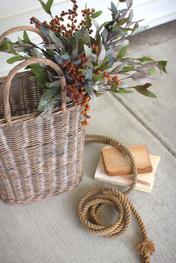 OVAL WICKER BASKETS - SET OF 2
