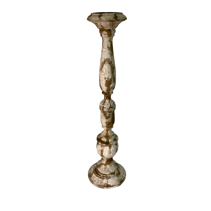LEXINGTON CARVED WOOD CANDLE HOLDER