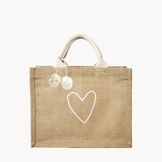 HEART GIFT BAG WITH POM