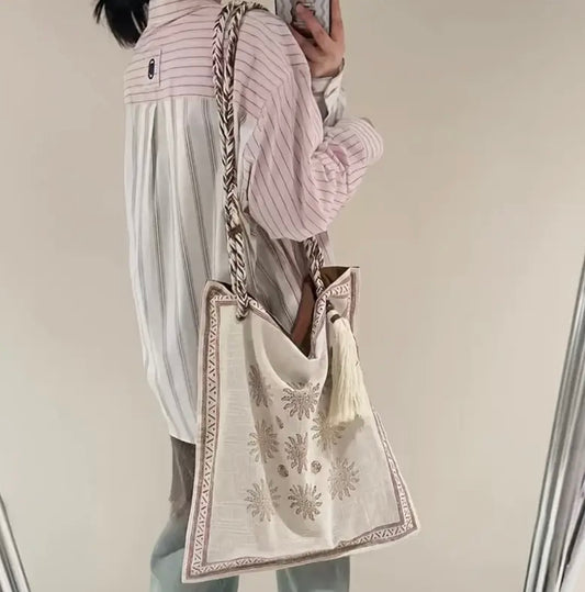 Bohemian Square Crossbody Bag Large Capacity