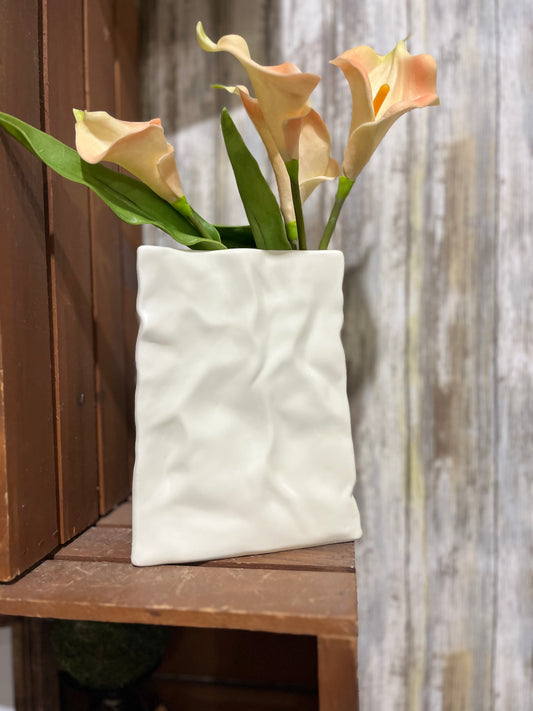 CERAMIC PAPER BAG VASE