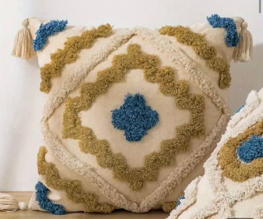 GEOMETRIC PILLOWS - KARL BLUE / GOLD