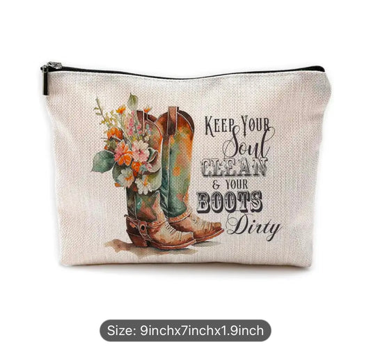 Themed Lined Cosmetic Bags
