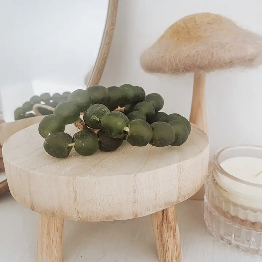 OLIVE GREEN SEA GLASS GARLAND