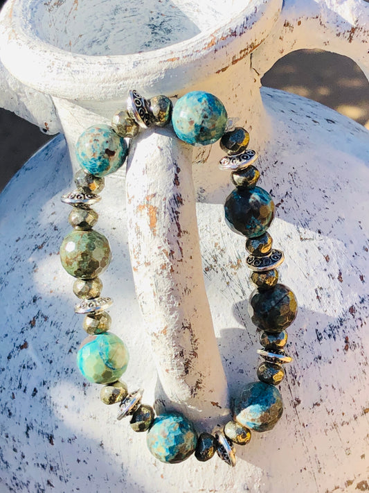 BLUE TURQUOISE AND BROWN STONE