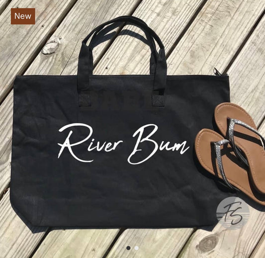 RIVER BUM TOTE BAG - BLACK