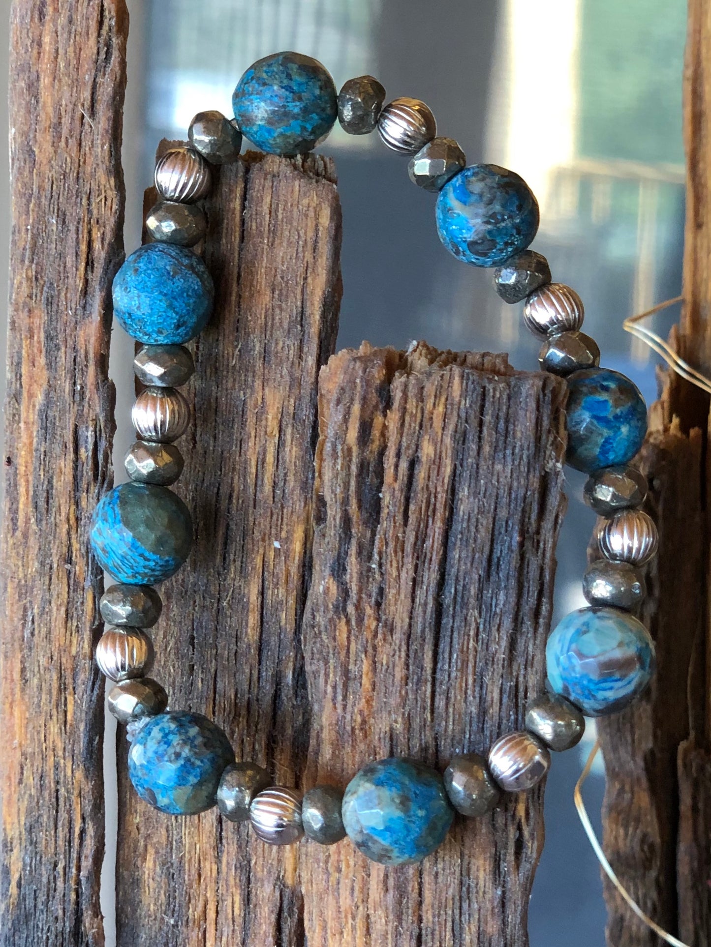 BLUE TURQUOISE AND BROWN STONE