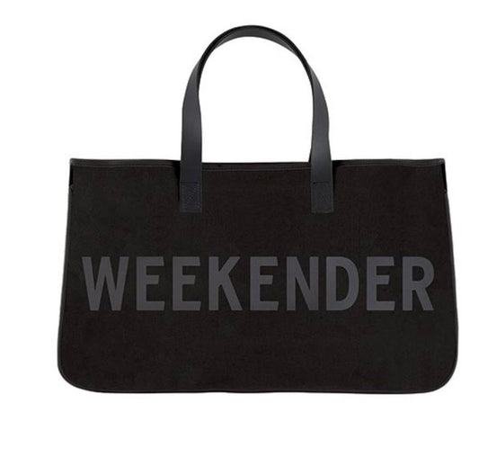 BLACK CANVAS TOTE - WEEKENDER