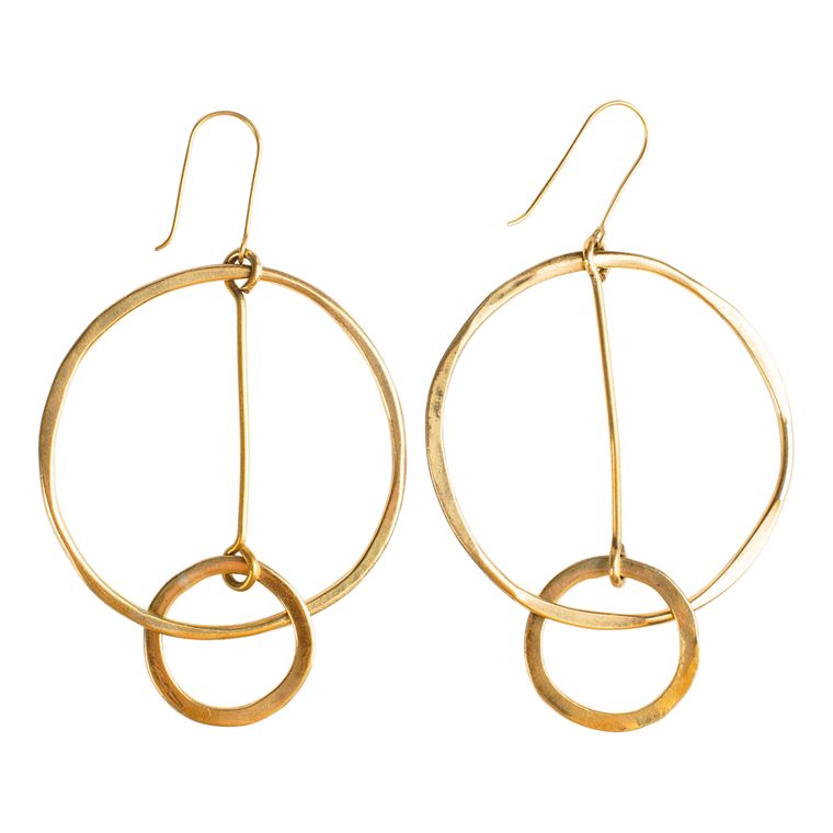 HAMMERED BRASS INFINITY EARRINGS