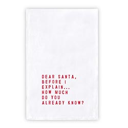 Thirsty Boy Towel - Dear Santa
